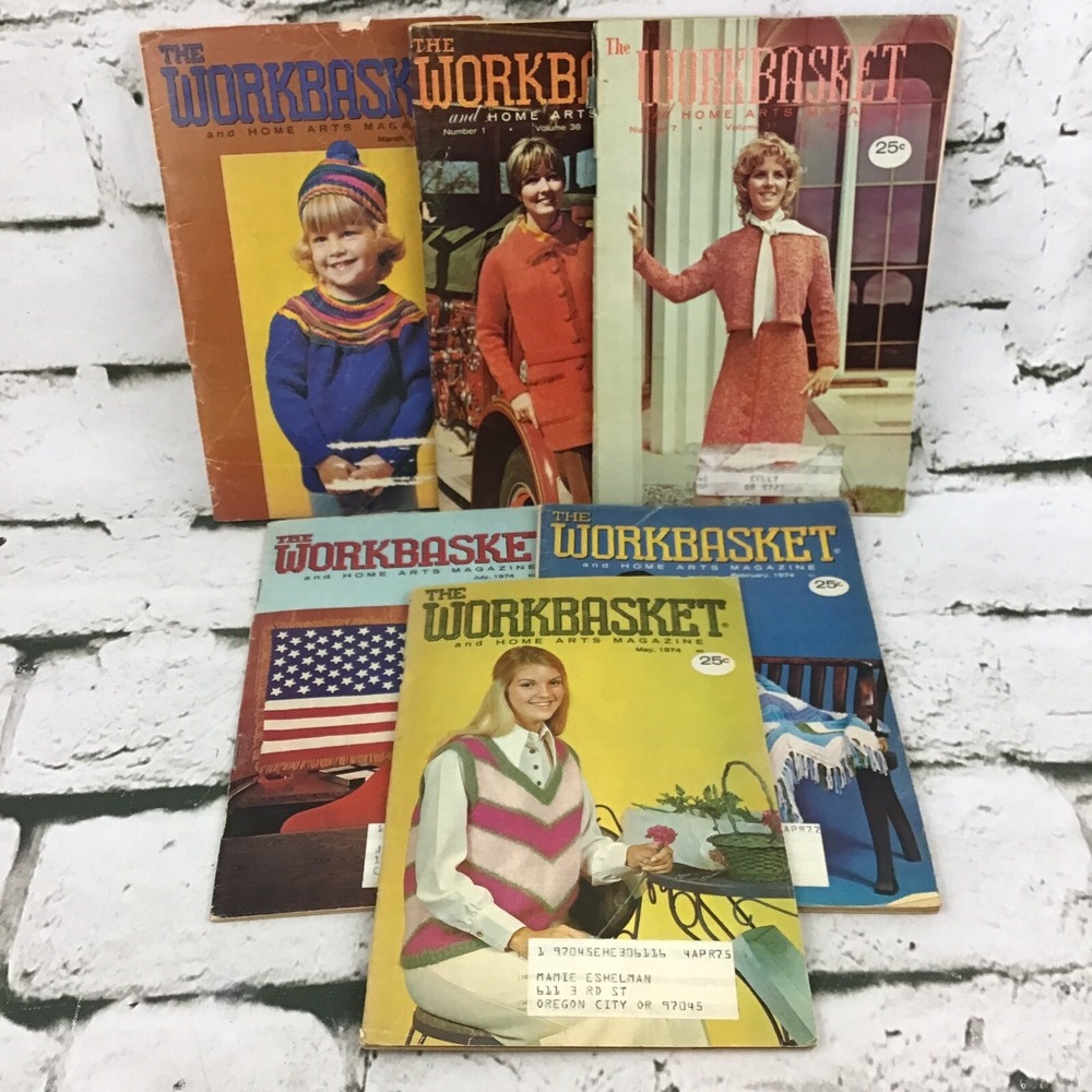 Vintage 1970's The Workbasket And Home Arts Magazine Collectible Lot Of 6